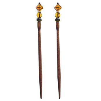 Mei Fa - Hairstyx - Carol - Long Brown Hairsticks - (Set of 2)